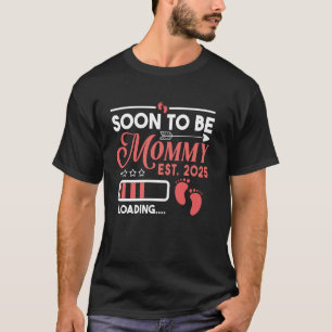 Camiseta Logo Mãe 2025 Anúncio de Gravidez Dia das Mães