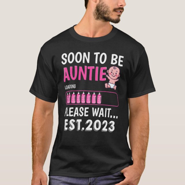 Camiseta Logo Ser Tia, Chá de fraldas 2023 Carregando (Frente)