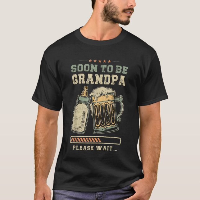 Camiseta Logo Será Avô, Anúncio de Bebê, Esperando  (Frente)