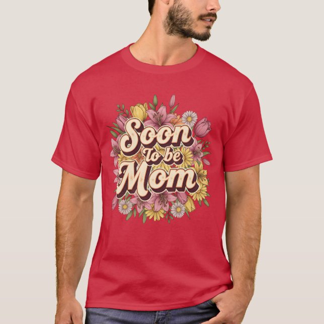Camiseta Logo será mãe parabéns nova menina mãe (Frente)