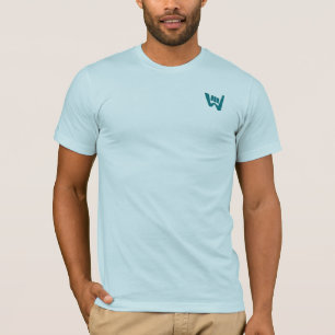 Camiseta Logomarca Abstrata Azul Turquesa Wave and Walk