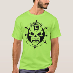 Camiseta Logotipo 2 do crânio tomado partido (verde)