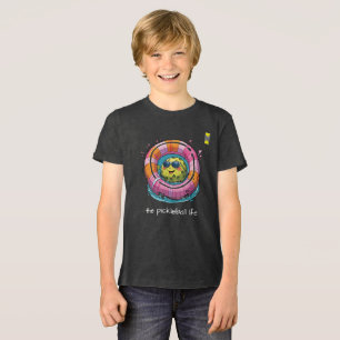 Camiseta logotipo amigável de Pickleball e personagem diver