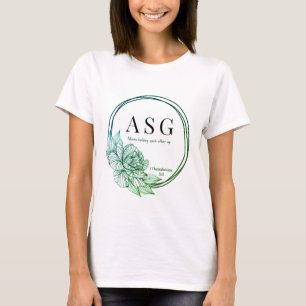 Camiseta Logotipo ASG em verde e azul (nome no verso)