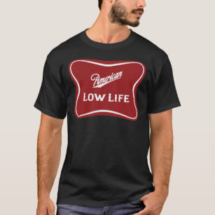 Camiseta Logotipo Baixo-Life da Cerveja Americana Parody Es