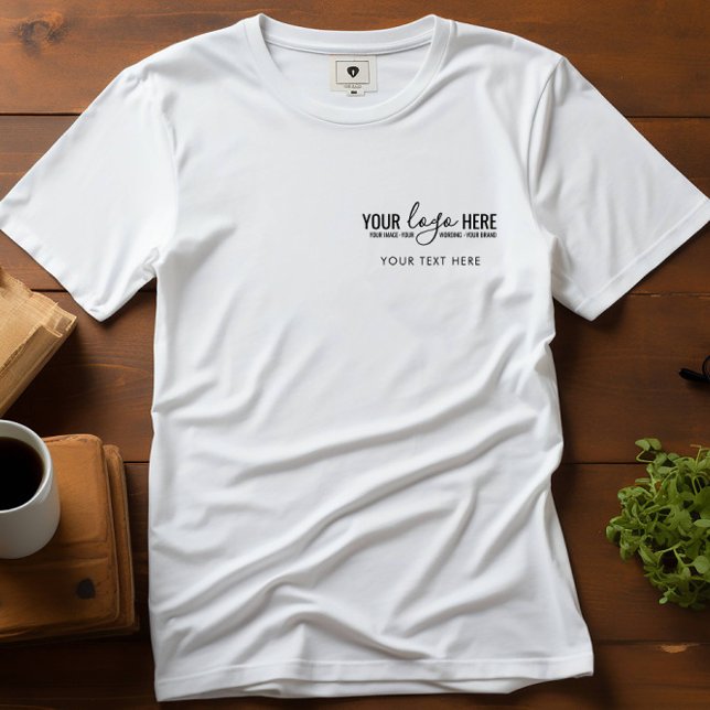 Camiseta Logotipo básico da empresa simples e negócios de t (Criador carregado)