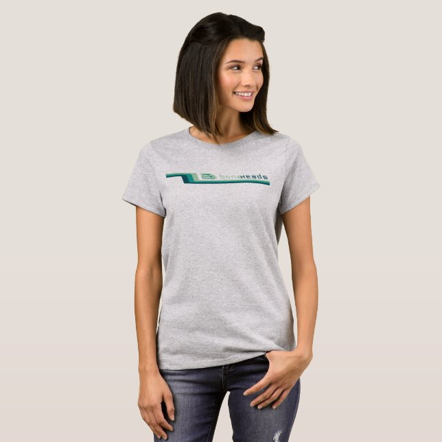 Camiseta logotipo boneHeads™ Listras 26 (Frente Completa)