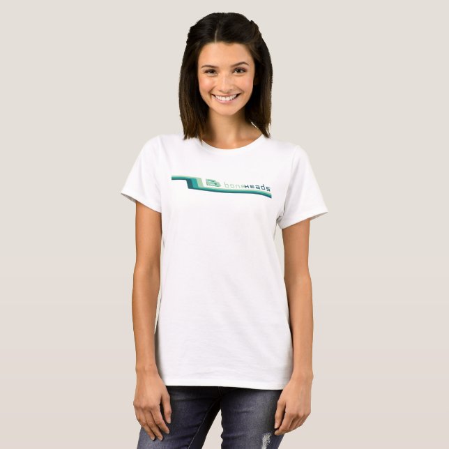 Camiseta logotipo boneHeads™ Listras 26 (Frente Completa)