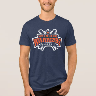 Camiseta Logotipo Branco da Liga de Baseball dos Guerreiros