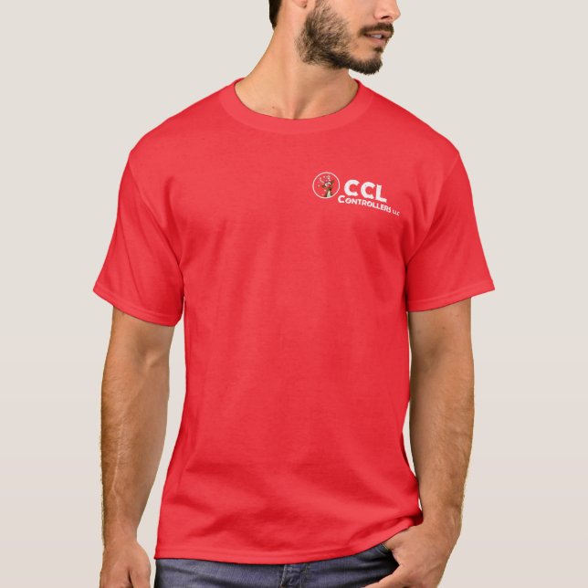 Camiseta Logotipo branco das controladoras CCL (Frente)