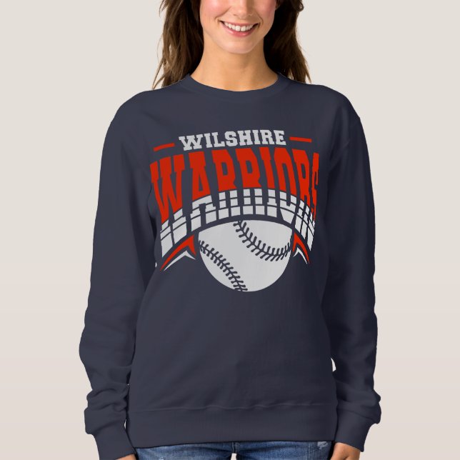 Camiseta Logotipo Branco de Baseball de Guerreiros Wilshire (Frente)