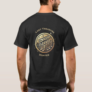 Camiseta Logotipo caçador de tesouros perdido com texto na