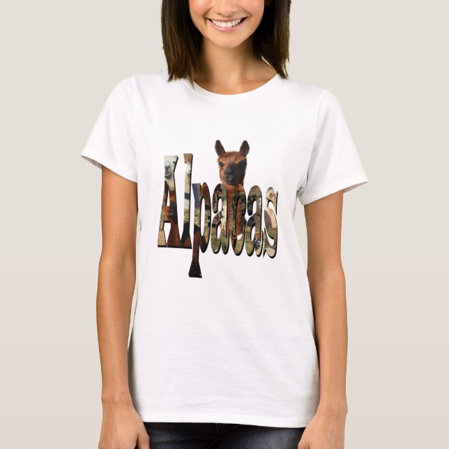Camiseta Logotipo Castanho Alpaca Com Nome Alpacas (Frente)