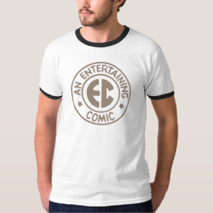 Camiseta Logotipo castanho do Vintage História em quadrinho