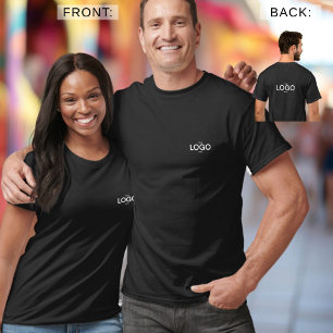Camiseta Logotipo claro frontal e traseiro