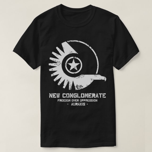 Camiseta Logotipo classificado do Planetside 2 Large NC Wea (Frente do Design)
