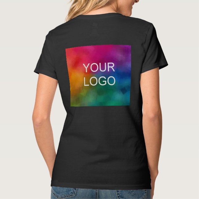 Camiseta Logotipo comercial elegante Modelo preto (Verso)