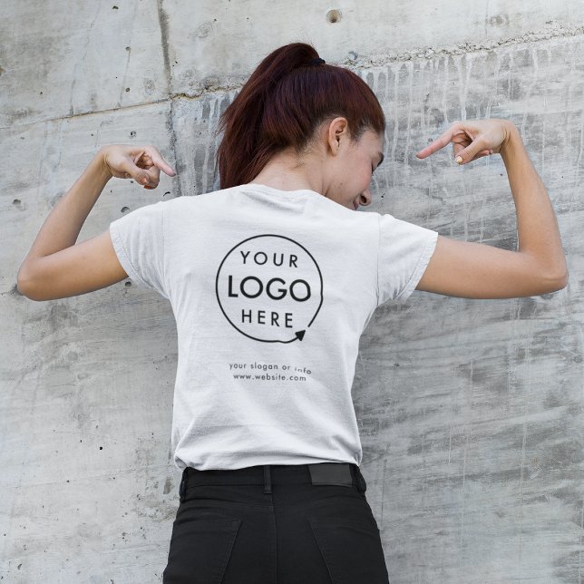 Camiseta Logotipo comercial Logotipo do funcionário Funcion (Minimalist company branded t-shirts for your team apparel employee uniforms or promotional swag.)