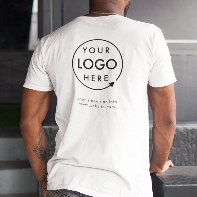 Camiseta Logotipo comercial Logotipo do funcionário Funcion (Minimalist company branded t-shirts for your team apparel employee uniforms or promotional swag.)