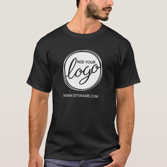 Camiseta Logotipo comercial personalizado com texto persona (Frente)