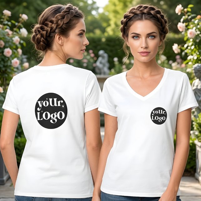 Camiseta Logotipo Comercial Personalizado Frente e Verso (Criador carregado)