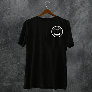 Camiseta Logotipo comercial preto simples e moderno