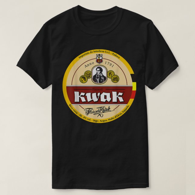 Camiseta Logótipo da cerveja Kwak belga (Frente do Design)