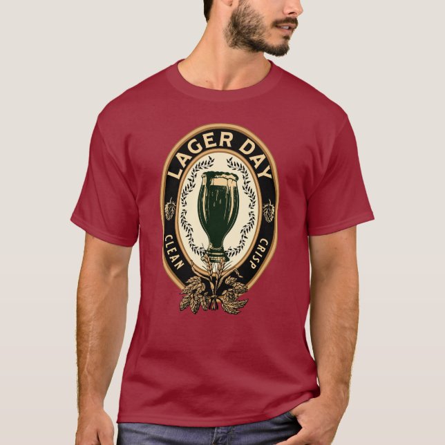 Camiseta Logotipo da cerveja Lager Day (Frente)