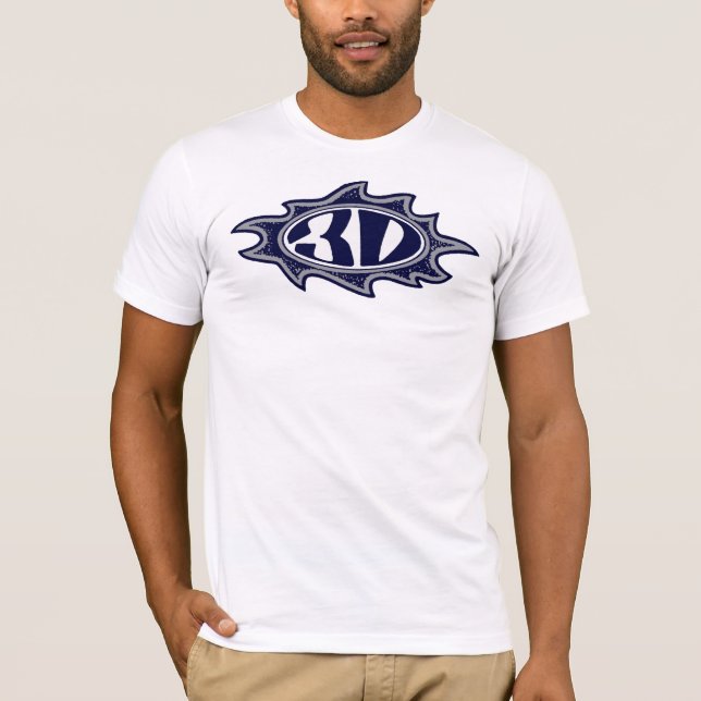 Camiseta logotipo da chama 3d (Frente)