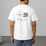 Camiseta Logotipo da empresa empresarial personalizada Códi<br><div class="desc">Promova sua empresa com esta camiseta na moda,  com logotipo personalizado,  código QR e texto. Adicione facilmente seus detalhes clicando na opção "personalizar".</div>