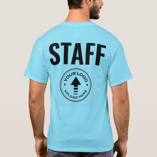 Camiseta Logotipo da empresa funcionarios Saída de trabalho (Verso)