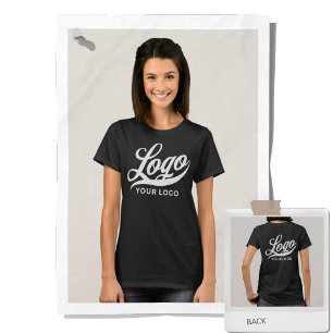 Camiseta Logotipo da empresa negra escura Troca de logotipo