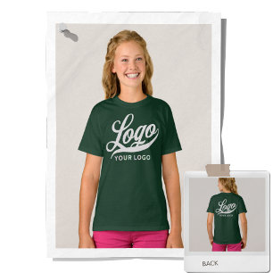 Camiseta Logótipo da empresa verde escura Troca de logotipo