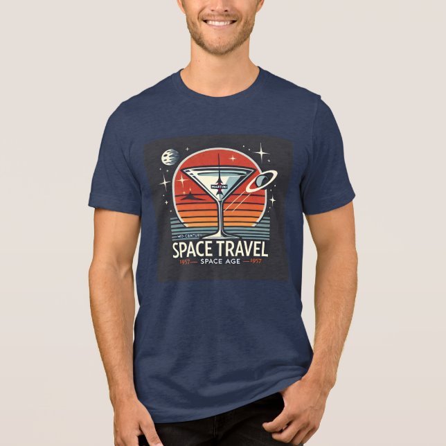 Camiseta Logotipo da Era Espacial Martini Viagem 1957 (Frente)