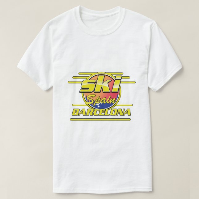 Camiseta Logótipo da Espanha de Barcelona para Esqui (Frente do Design)
