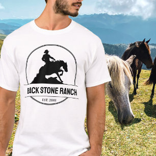 Camiseta Logotipo da fazenda de cavalos reinando marca do c