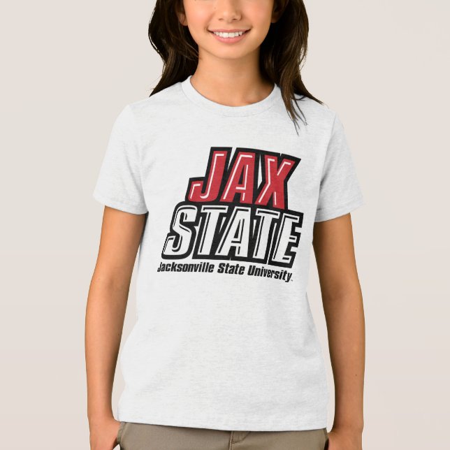 Camiseta Logotipo da Jacksonville State University JAX STAT (Frente)