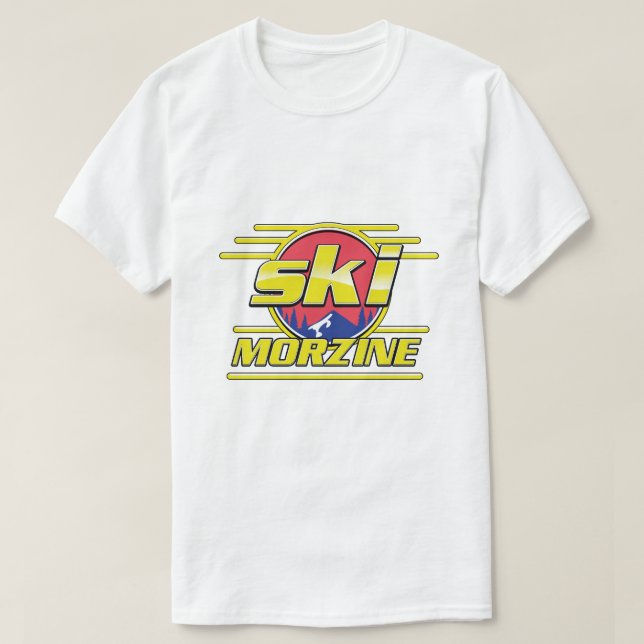 Camiseta Logotipo da Morzine France Ski 80s (Frente do Design)