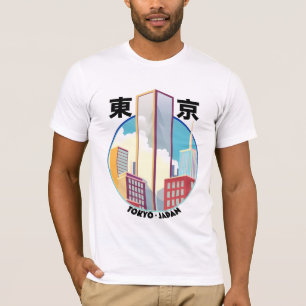 Camiseta logotipo da paisagem urbana de Tóquio Japão