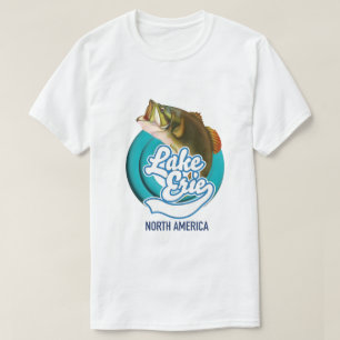 Camiseta logotipo da pesca no Lago Erie América do Norte