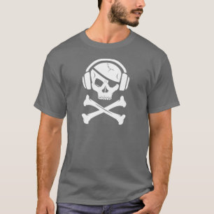 Camiseta Logotipo da pirataria anti-RIAA do pirata da