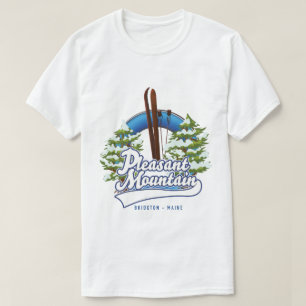 Camiseta logotipo da Pleasant Mountain Ski Bridgton.