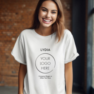 Camiseta Logotipo da sua empresa Promoção de marca com nome