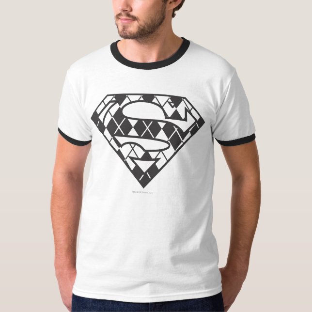 Camiseta Logotipo da Supergirl Black Argyle (Frente)