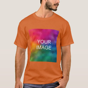 Camiseta Logotipo de adição personalizado de cor laranja 