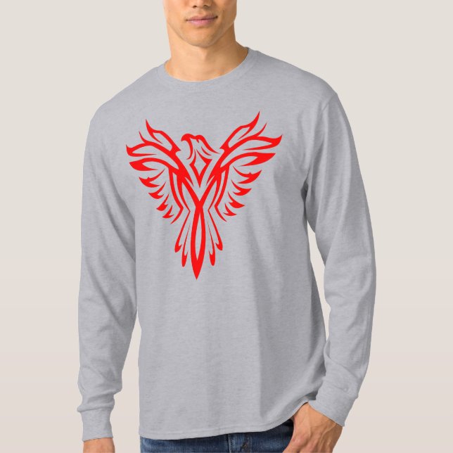 Camiseta Logotipo de Ascensão de pássaros (vermelho) mítico (Frente)