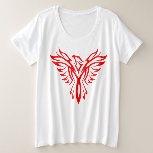 Camiseta Logotipo de Ascensão de pássaros (vermelho) mítico (Frente do Design)