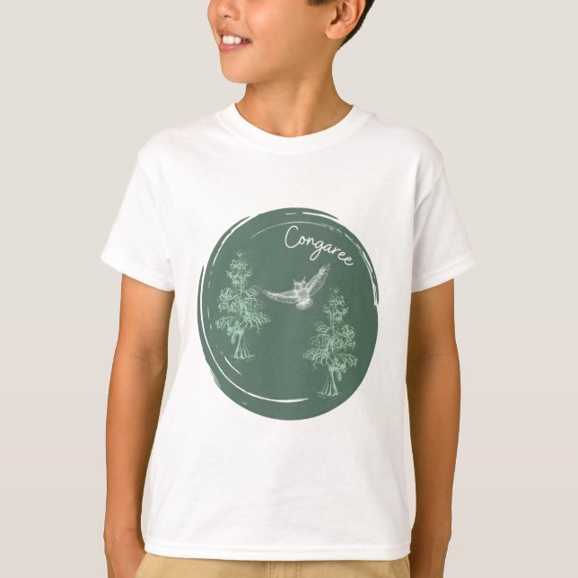 Camiseta Logotipo de ave do Congaree (Frente)