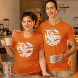 Camiseta Logotipo de Baleia Matadora de Arte Tribal Branca