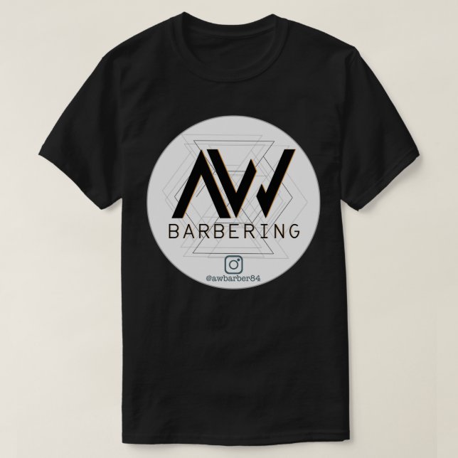 Camiseta Logotipo de barbeiro AW (Frente do Design)